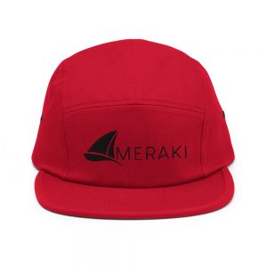 Meraki Five Panel Cap – Black Thread